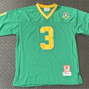 Green and Yellow Number 3 Men's Jersey Joe Montana